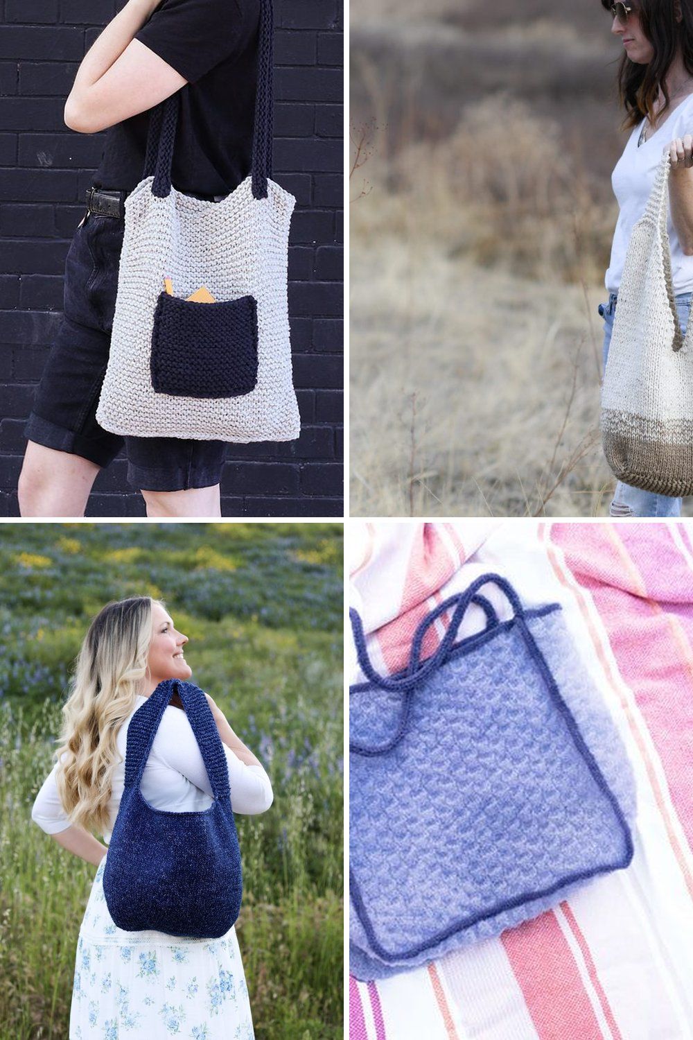 15 Easy Knitted Bag Free Patterns