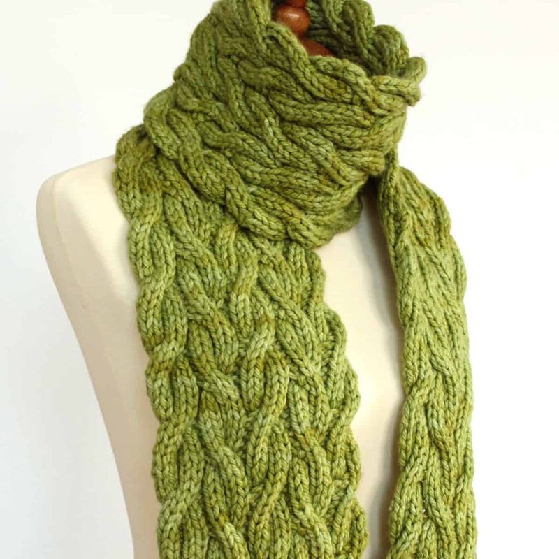 Meadow Vine Reversible Cable Scarf free crochet pattern by Studio Knit