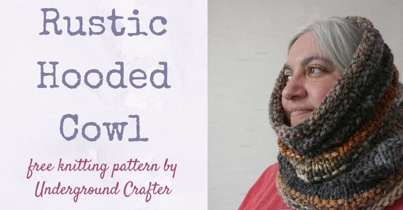 Rustic Hooded Cowl free crochet pattern by Underground Crafter
