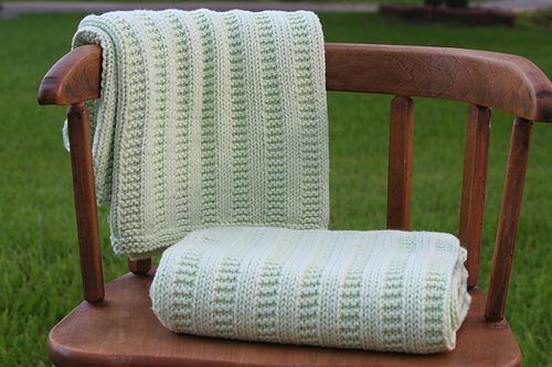 Garter Rib Baby Blanket free crochet pattern by Orange Flower Yarn