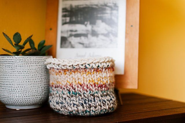 Chunky Knit Basket free crochet pattern by Angie Cruise