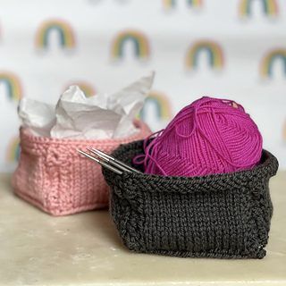 Knitted Gift Basket free crochet pattern by Billy and Baa