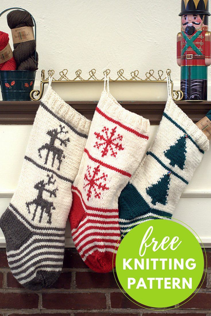 Christmas Stocking Trio free crochet pattern by Noble Knits