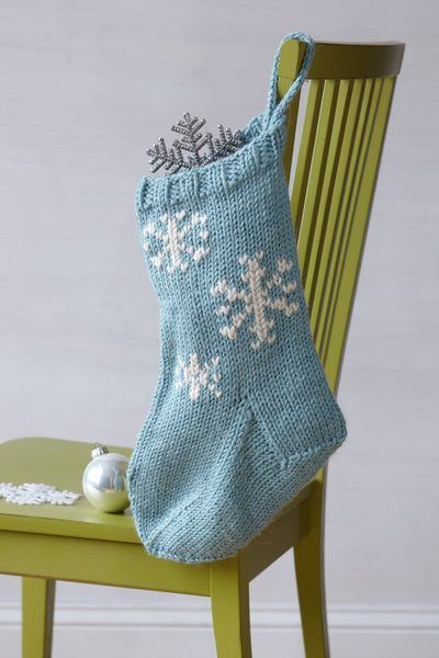 Festive Snowflake Stocking free crochet pattern by Lion Brand Yarns