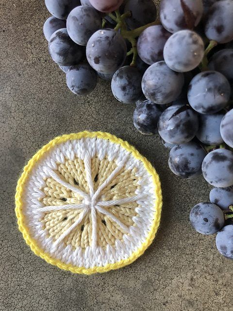 Slice of Citrus Coaster free crochet pattern by Elissa Brown