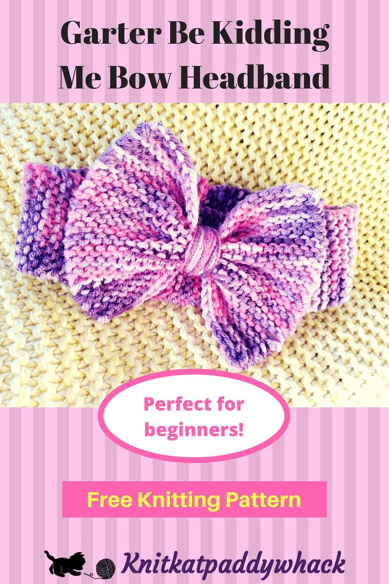 Garter Be Kidding Me Bow Headband free crochet pattern by Knitkatpaddywhack