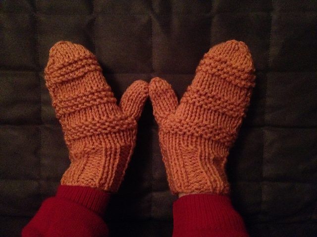 Easy Beginners Mittens – Flat Knitting! free crochet pattern by George O