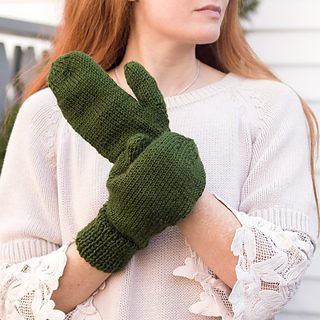 Easy Flat Knit Mittens free crochet pattern by Gina Michele
