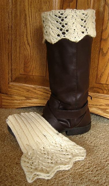 Feather Lace Boot Topper free crochet pattern by Paula McKeever